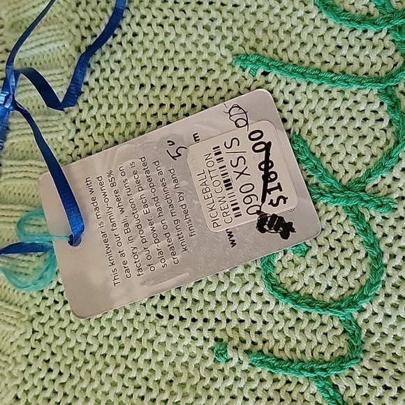 NWT Wooden Ships Pickle Ball Lightweight Crewneck Cotton Blend Sweater Size XS/S - Picture 6 of 6